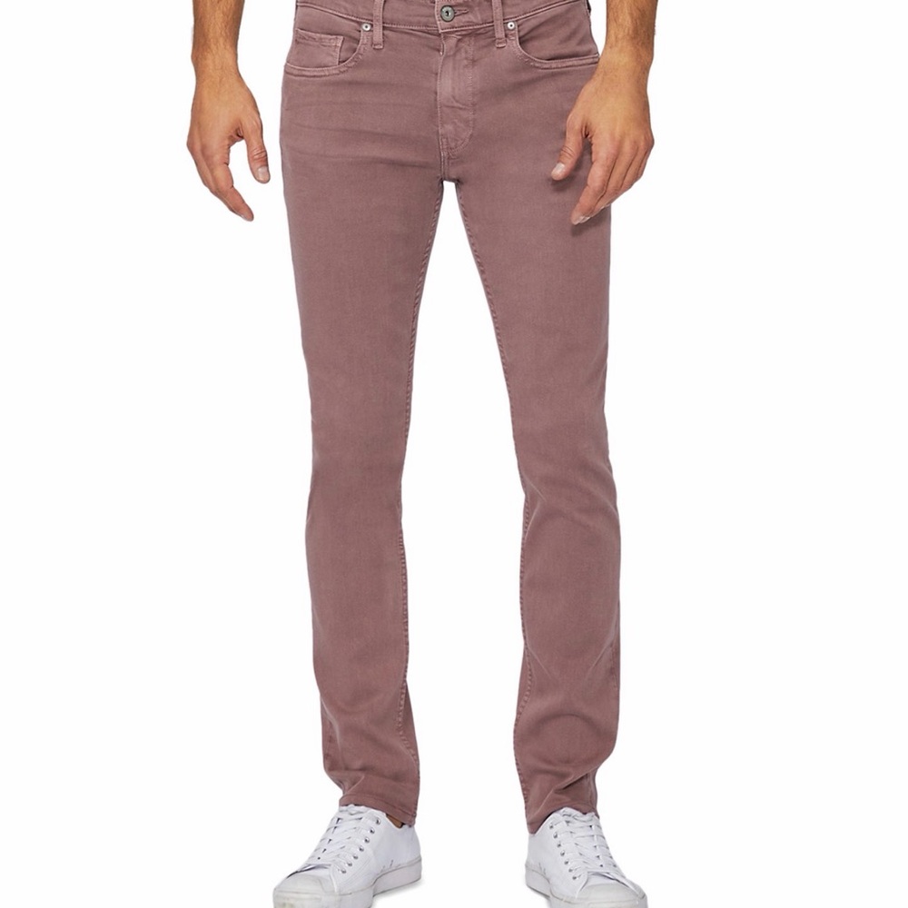 PAIGE Lennox Slim Jeans 29 Dusty Rose Faded Twilight Rouge